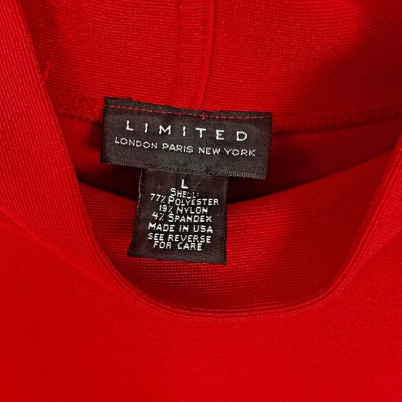 Limited Mock Neck Red Short Dress Womens Large Short Sleeves - Picture 2 of 4